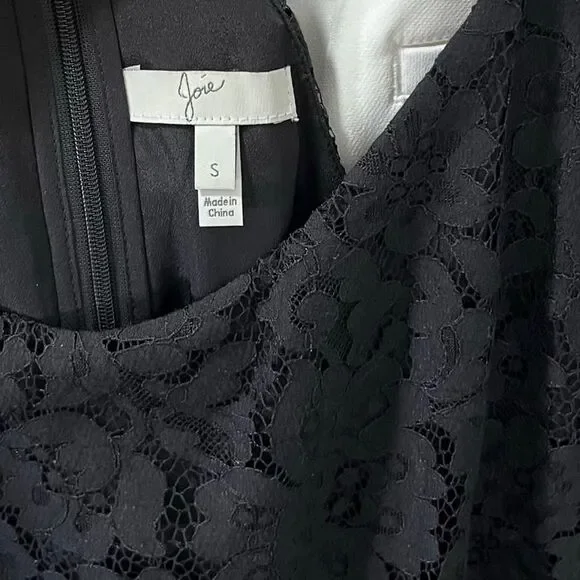 Joie Nanon B Black Lace Dress Fit and Flare Mini Dress S - Picture 6 of 9